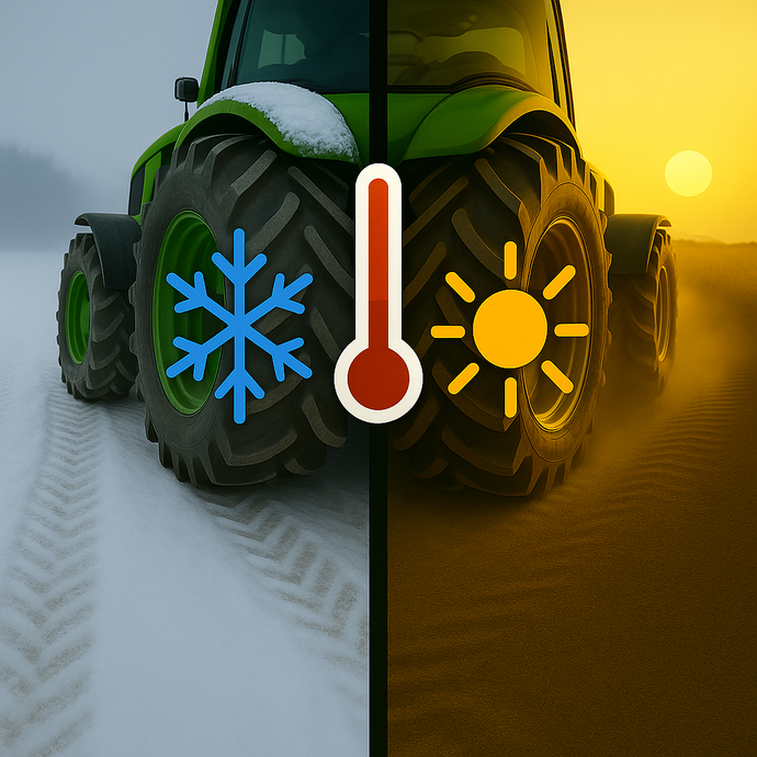 Cum afectează temperatura performanța anvelopelor pentru tractoare în România🌡️